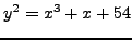 $\displaystyle y^2 = x^3 + x + 54
$