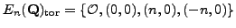 $ E_n(\mathbb{Q})_{\tor } = \{\O,(0,0),(n,0),(-n,0)\}$