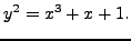 $\displaystyle y^2 = x^3 + x +1.
$