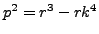 $ p^2=r^3-rk^4$