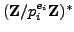 $ (\mathbb{Z}/p_i^{e_i}\mathbb{Z}{})^*$