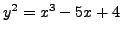 $ y^2=x^3-5x+4$