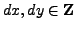 $ dx, dy\in\mathbb{Z}$