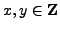 $ x,y\in\mathbb{Z}$