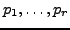 $ p_1, \ldots, p_r$