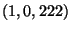 $ (1,0,222)$