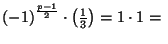 $ {(-1)}^{\frac{p-1}{2}}\cdot \left(\frac{1}{3}\right)=1\cdot 1=\
$