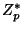$ Z_{p}^*$