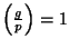 $ \left(\frac{g}{p}\right)=1$