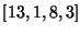 $ [13,1,8,3]$