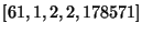 $ [61,1,2,2,178571]$