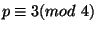 $ p\equiv 3(mod\ 4)$