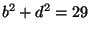 $ b^2+d^2=29$