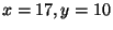 $ x=17,y=10$