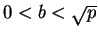 $ 0<b<\sqrt{p}$