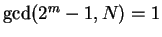 $ \gcd(2^m-1,N)=1$
