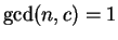 $ \gcd(n,c)=1$