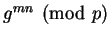 $ g^{mn}\pmod{p}$