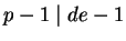 $ p-1\mid de-1$