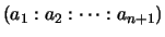 $ (a_1 : a_2 : \cdots : a_{n+1})$