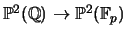$ \P ^2({\mathbb{Q}}) \to \P ^2({\mathbb{F}}_p)$