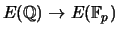$ E({\mathbb{Q}})\to E({\mathbb{F}}_p)$