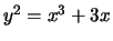 $ y^2 = x^3 + 3x$