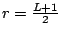 $ r=\frac{L+1}{2}$