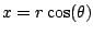 $ x=r\cos(\theta)$
