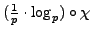 $ (\frac{1}{p}\cdot \log_p)\circ \chi$