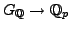 $ G_{\mathbb{Q}} \to \mathbb{Q}_p$