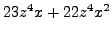 $ 23z^4x + 22z^4x^2$
