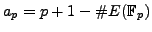 $ a_p = p+1-\char93 E(\mathbb{F}_p)$