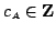 $ {c_{\scriptscriptstyle{A}}}\in{\bf {Z}}$