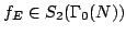$ f_E\in S_2(\Gamma_0(N))$