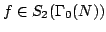 $ f \in S_2(\Gamma_0(N))$