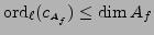 $ {\mathrm{ord}}_\ell({c_{\scriptscriptstyle{A_f}}}) \leq \dim A_f$