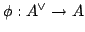 $ \phi: A^{\vee}\rightarrow A$