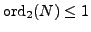 $ {\mathrm{ord}}_2(N) \le 1$