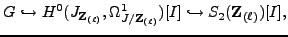 % latex2html id marker 8443
$\displaystyle G \hookrightarrow H^0({J_{{{\bf {Z}}...
...{{J/{{{\bf {Z}}_{(\ell)}}}}})[I]
\hookrightarrow S_2({{\bf {Z}}_{(\ell)}})[I],
$