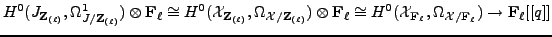 % latex2html id marker 8531
$\displaystyle H^0({J_{{{\bf {Z}}_{(\ell)}}}},\Omeg...
...ell },\Omega_{\mathcal{X}/{\mathbf{F}_\ell }}) \rightarrow {\bf {F}}_\ell[[q]]
$