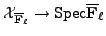 $ \mathcal{X}_{{\overline{\mathbf{F}}_\ell}} \rightarrow {\mathrm{Spec}}{{\overline{\mathbf{F}}_\ell}}$