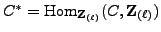 $ C^* =
{\rm Hom}_{{{\bf {Z}}_{(\ell)}}}(C,{{\bf {Z}}_{(\ell)}})$