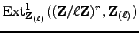 $ {\mathrm{Ext}}^1_{{{\bf {Z}}_{(\ell)}}}(({\bf {Z}}/{\ell}{\bf {Z}})^r,{{\bf {Z}}_{(\ell)}})$