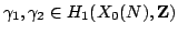 $ \gamma_1,\gamma_2\in H_1(X_0(N),{\bf {Z}})$