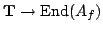$ {\bf {T}}\to {\rm End}(A_f)$