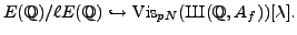 $\displaystyle E(\mathbb{Q})/\ell E(\mathbb{Q}) \hookrightarrow {\mathrm{Ker}}({...
...wncyr}\fontseries{m}\fontshape{n}\selectfont Sh}}}(\mathbb{Q}, A_f))[\lambda],
$