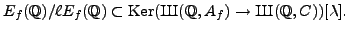 $ E_f(\mathbb{Q})/\ell E_f(\mathbb{Q})$