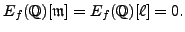 $ Q(\mathbb{Q})[\mathfrak{m}]=0$