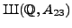 $ {\mbox{{\fontencoding{OT2}\fontfamily{wncyr}\fontseries{m}\fontshape{n}\selectfont Sh}}}(\mathbb{Q}, A_{23}^\vee)$